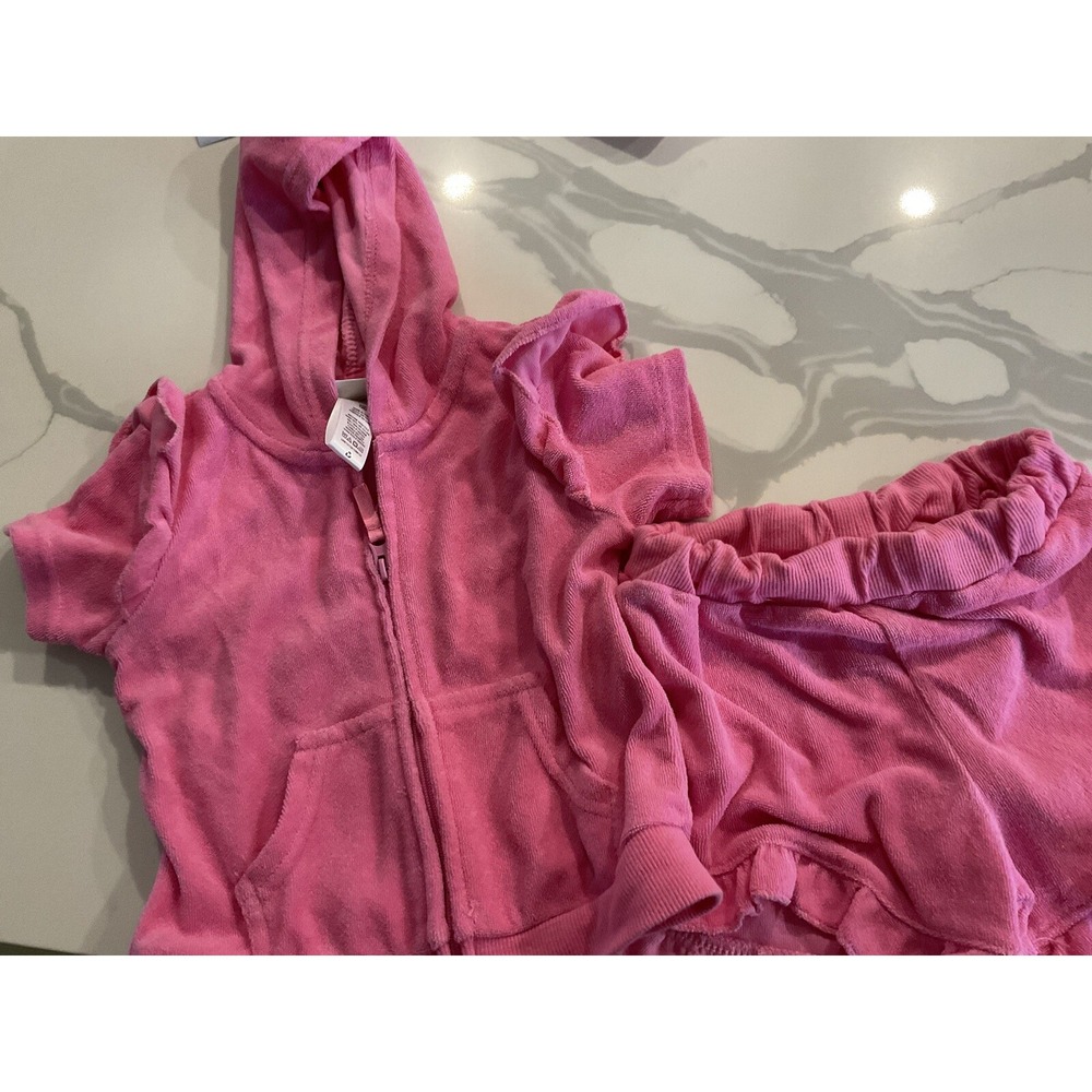 Baby Girl Little Me Pink Terry Cloth Outfit 18 Months